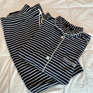 J. Crew Navy and White Striped Pajama Top